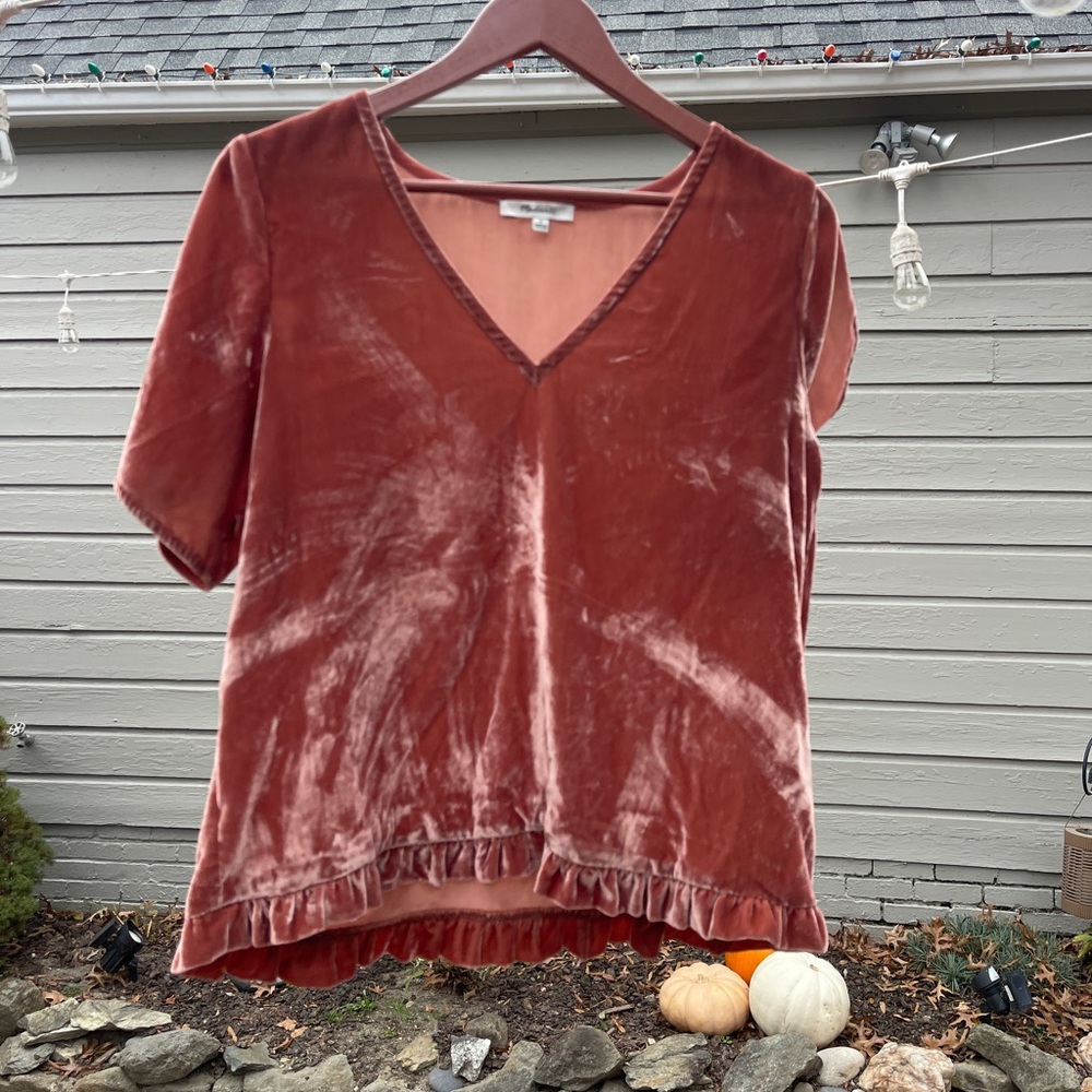 Madewell crushed velvet top